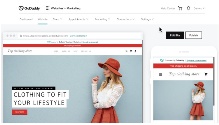 GoDaddy Online Store preview